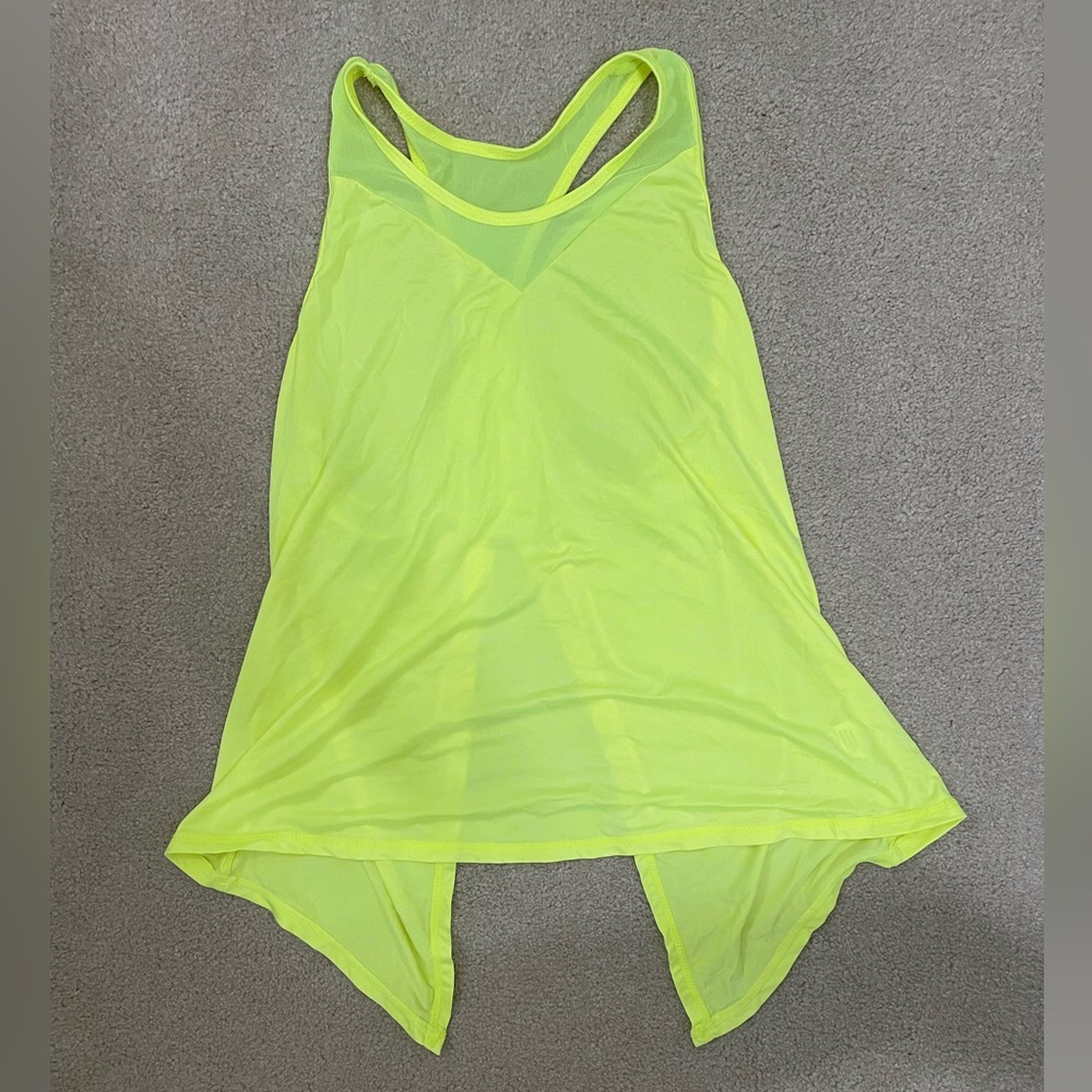 Neon yellow dri fit tank top